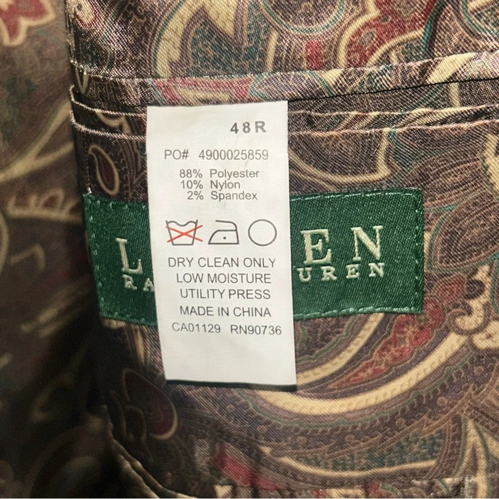 Lauren Ralph Lauren Corduroy Blazer Brown Sport Coat Preppy Travel Mens 48R - Picture 7 of 13